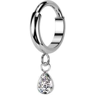 Tytan kółko cyrkonia zawieszka kolczyk segmentowy