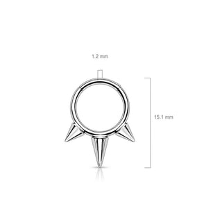 Tytan kółko 3 kolce clicker