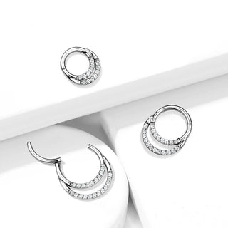 Tytan kółko trójwymiarowe cyrkonia clicker