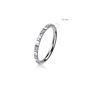 Tytan kółko piramidy cyrkonia clicker