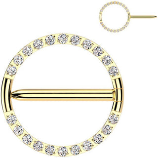 Tytan kolczyk do sutka kółeczko z pręcikiem clicker