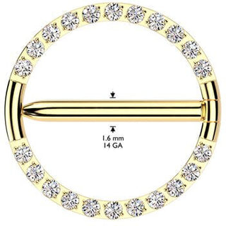 Tytan kolczyk do sutka kółeczko z pręcikiem clicker