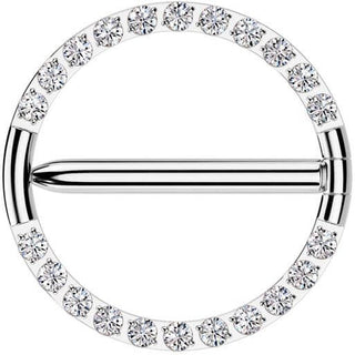 Tytan kolczyk do sutka kółeczko z pręcikiem clicker