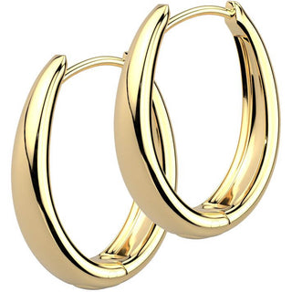 Szerokie owalne kolczyk segmentowy