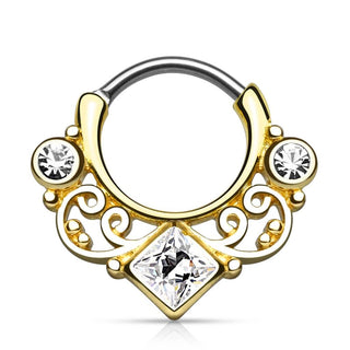 Septum clicker kwadrat cyrkonia clicker