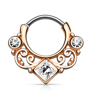 Septum clicker kwadrat cyrkonia clicker