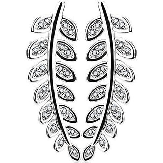 Ear crawler  liście cyrkonia srebrny