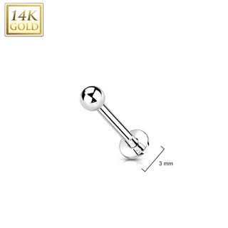 Złoto 585 labret kulka push-in
