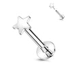 Złoto 585 labret gwiazdka płaska push-in