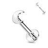 Złoto 585 labret księżyc płaski push-in