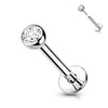 Złoto 585 labret okrągła cyrkonia push-in