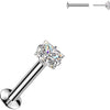 Labret kwadratowa cyrkonia w pazurkach push-in