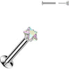 Labret gwiazdka cyrkonia w pazurkach push-in