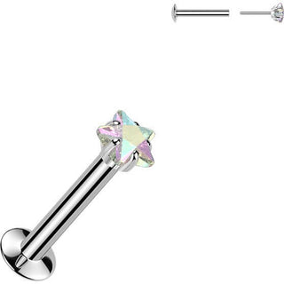 Labret gwiazdka cyrkonia w pazurkach push-in