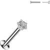 Labret gwiazdka cyrkonia w pazurkach push-in