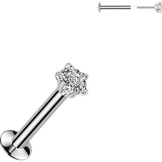 Labret gwiazdka cyrkonia w pazurkach push-in