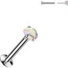 Labret serce cyrkonia w pazurkach push-in