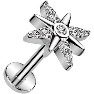 Labret gwiazdka cyrkonia push-in