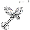 Labret motylek cyrkonia push-in