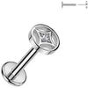 Labret gwiazda czteroramienna cyrkonia push-in