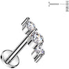 Labret 3 cyrkonie push-in