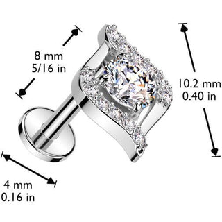 Labret egipskie oko cyrkonia push-in