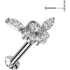 Labret cyrkonia oprawa bezel otoczona cyrkoniami push-in