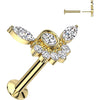 Labret cyrkonia oprawa bezel otoczona cyrkoniami push-in