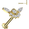 Labret cyrkonia oprawa bezel otoczona cyrkoniami push-in