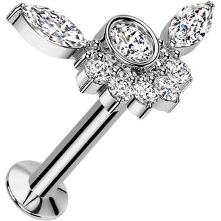 Labret cyrkonia oprawa bezel otoczona cyrkoniami push-in