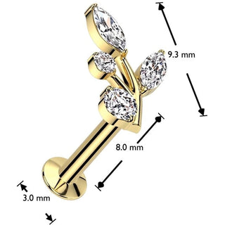 Labret winorośl cyrkonia push-in