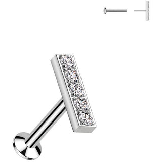 Labret słupek cyrkonie push-in