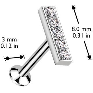 Labret słupek cyrkonie push-in