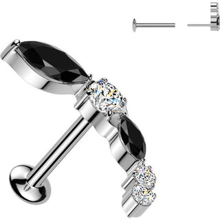 Labret cyrkonie push-in
