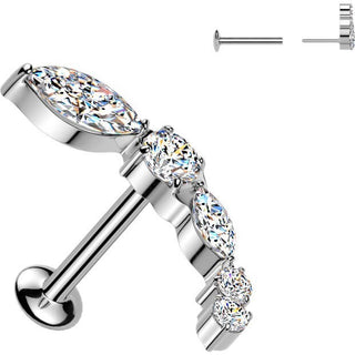Labret cyrkonie push-in