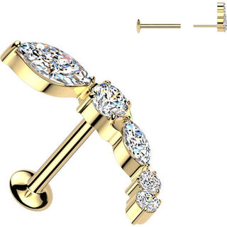 Labret cyrkonie push-in
