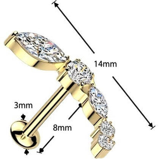 Labret cyrkonie push-in