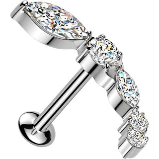 Labret cyrkonie push-in