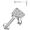 Labret grzybek pave z cyrkoniami push-in