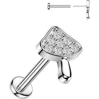 Labret grzybek pave z cyrkoniami push-in