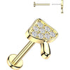Labret grzybek pave z cyrkoniami push-in
