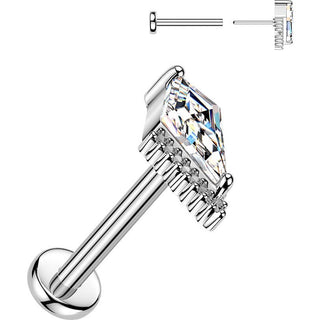 Labret latawiec cyrkonia w pazurkach push-in