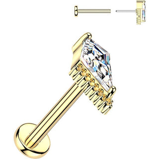 Labret latawiec cyrkonia w pazurkach push-in