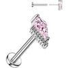 Labret latawiec cyrkonia w pazurkach push-in