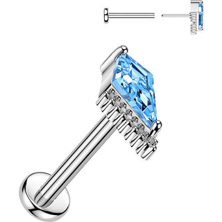 Labret latawiec cyrkonia w pazurkach push-in