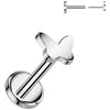 Tytan labret motylek push-in