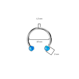 Tytan podkowa opal push-in