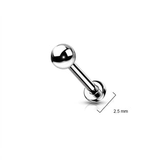 Tytan labret srebrna kulka push-in