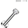 Tytan labret cyrkonia srebrny push-in