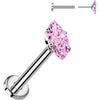 Tytan labret cyrkonia szlif markizowy push-in